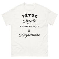 Thumbnail for T-shirt Aveyron blanc - Têtue, Rebelle et Authentique Aveyronnaise