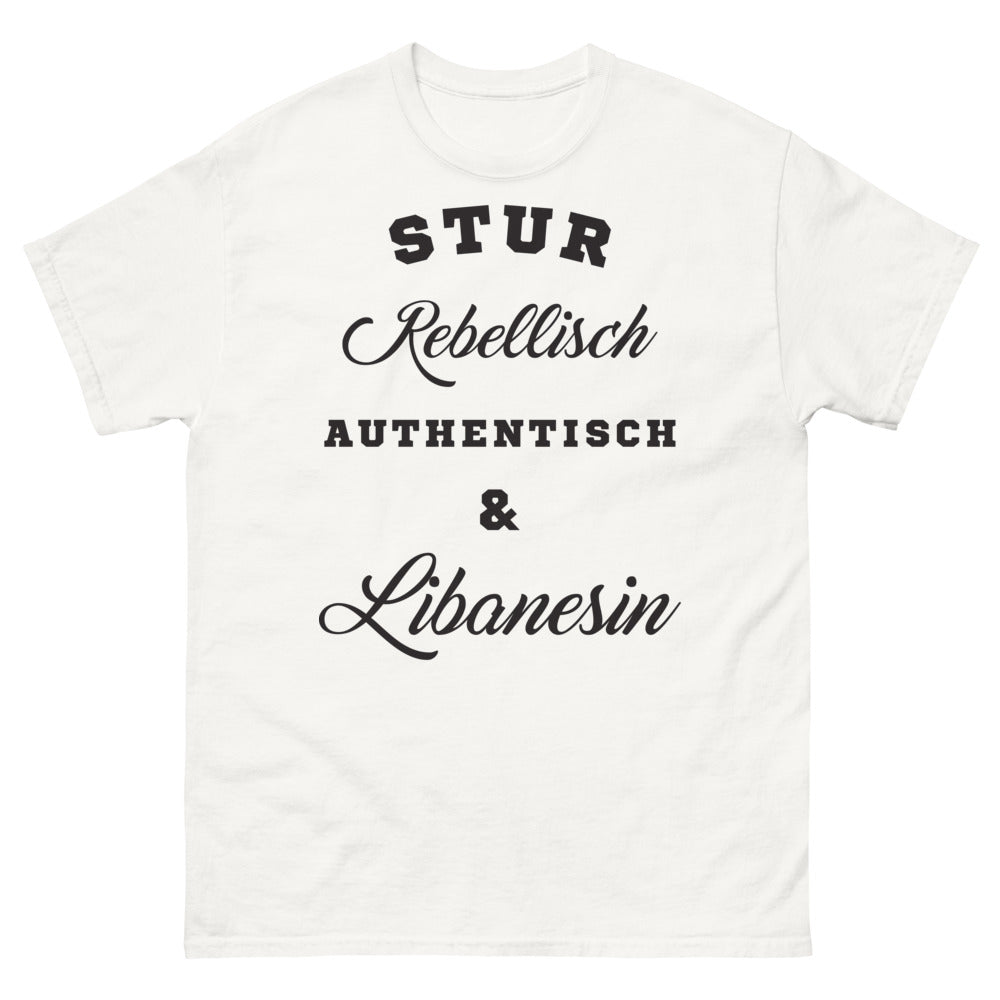 T-shirt Libanais blanc - Stur Rebellisch Authentisch Libanesin