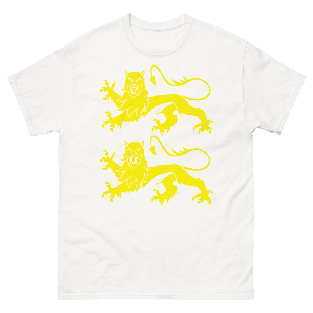 T-shirt Tradition Française blanc - Lion Héraldique amusant