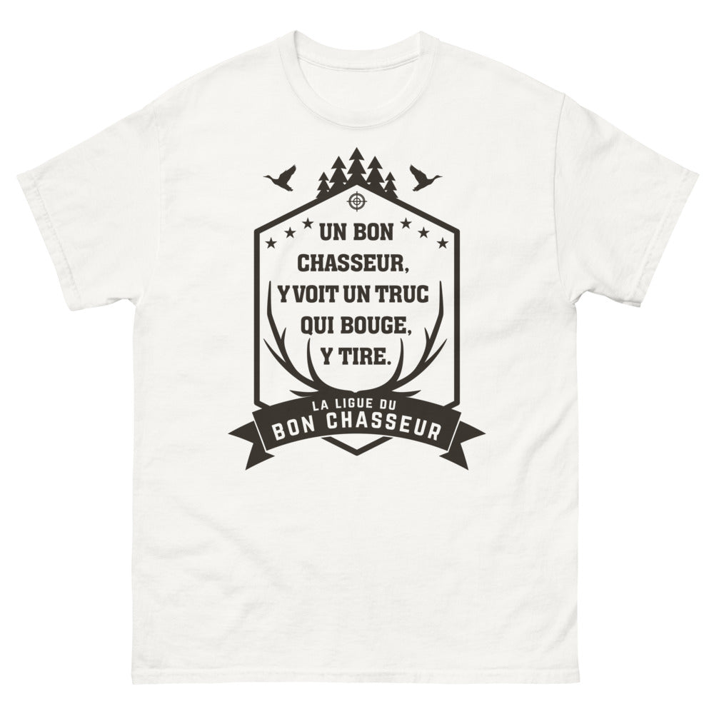 T-shirt Ligue du Bon Chasseur blanc - texte humoristique