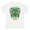 T-shirt Italie Brésil blanc - Italiano di nascita, brasiliano per grazia di Dio