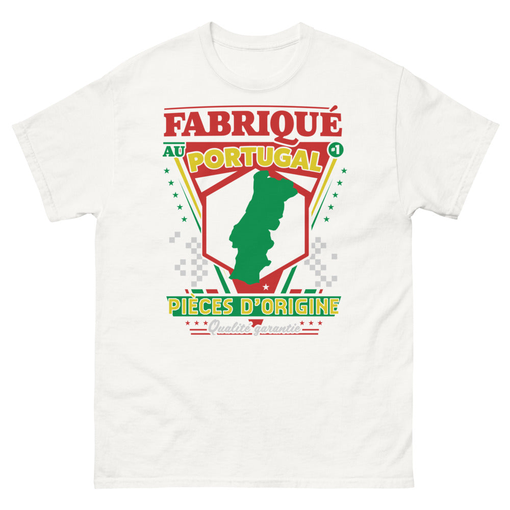 T-shirt Portugal blanc - Fabriqué au Portugal, pièces d'origine, qualité garantie