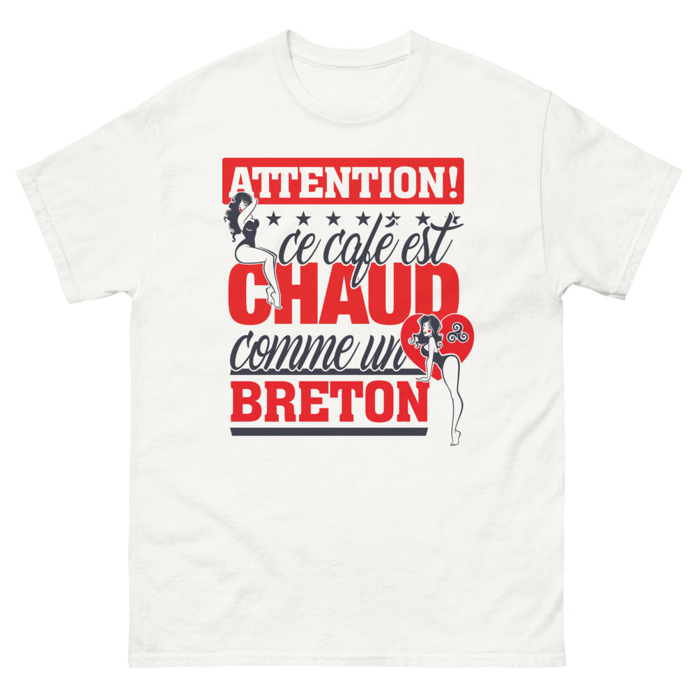 T-shirt Bretagne blanc - Café chaud comme un Breton