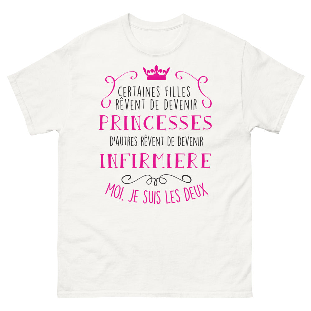 T-shirt infirmière blanc - Certaines filles princesses et infirmières