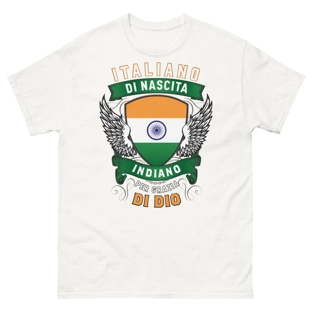 T-Shirt Italia-Indonesia bianca - Italiano di nascita, Indiano per grazia divina