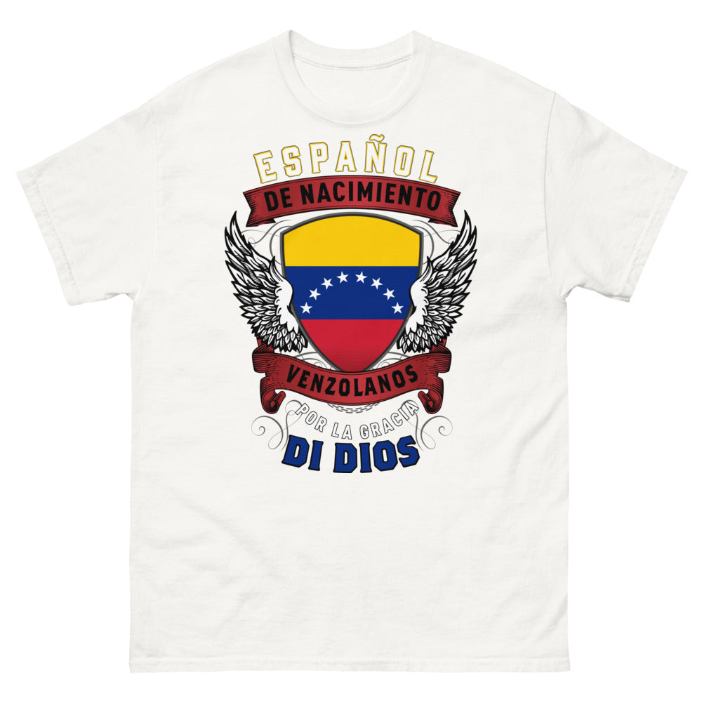 T-shirt Venezuela blanc - Venezolanos de nacimiento, por la gracia de Dios