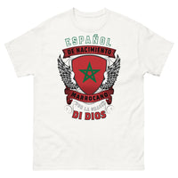 Thumbnail for T-shirt Espagne-Maroc blanc - Español de nacimiento, Marrueco por la gracia de Dios