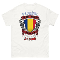 Thumbnail for T-shirt Espagnol/Roumain blanc - Español de nacimiento, Rumano por la gracia de Dios