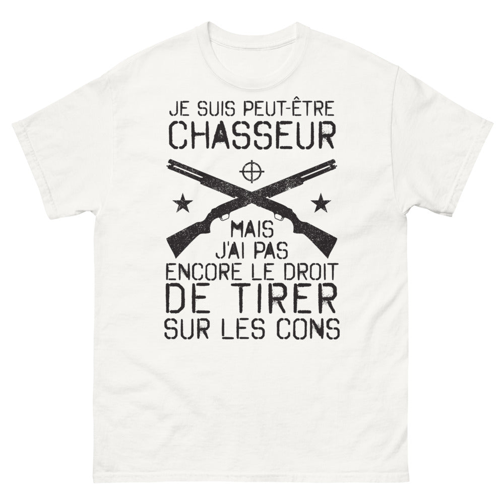 T-shirt Chasseur blanc - Pas encore le droit de tirer