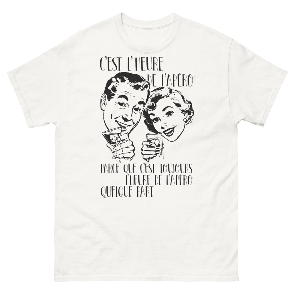 T-shirt Apéro blanc - Toujours l'heure quelque part
