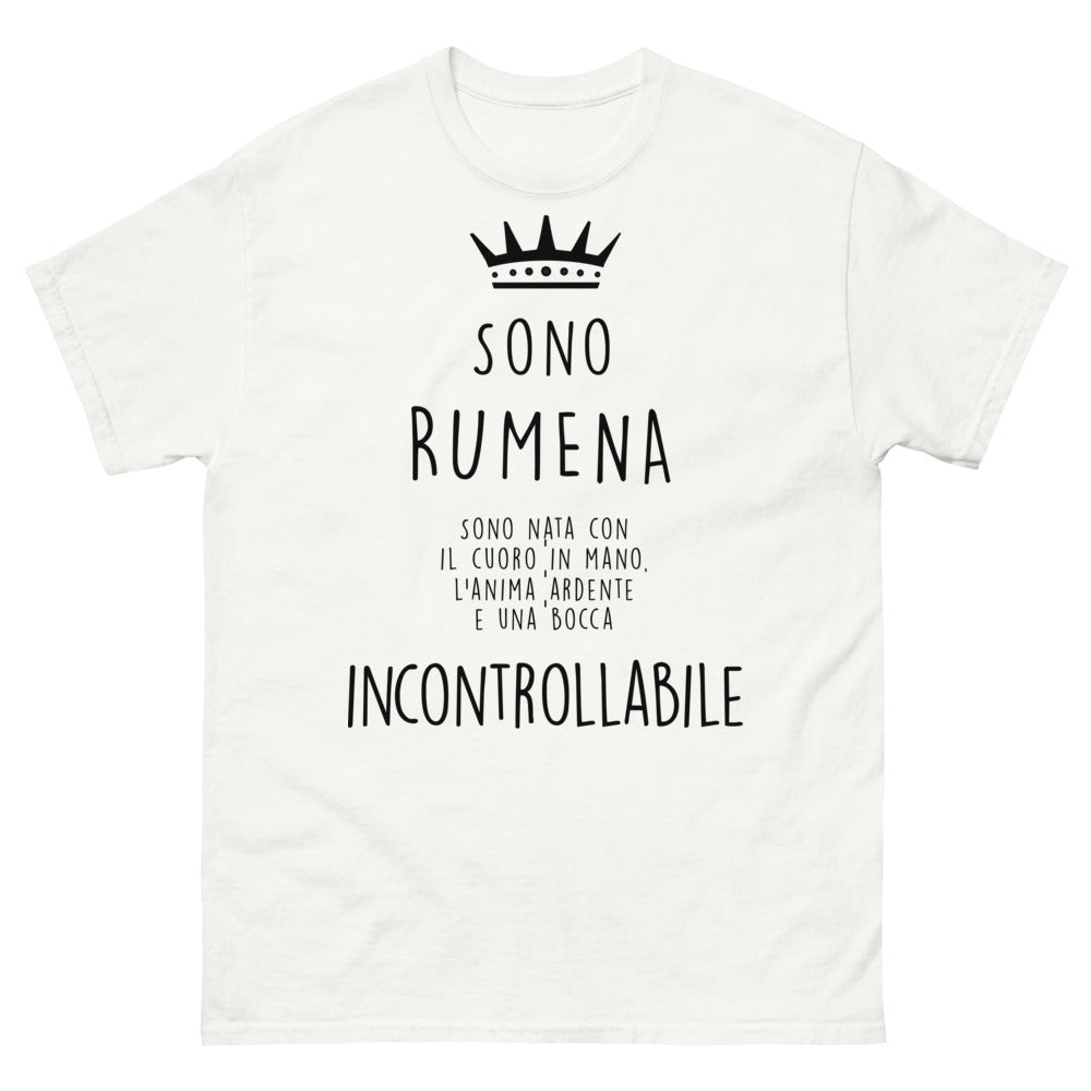 T-Shirt Romania Bianco - Sono nato con il cuore in mano