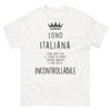 T-Shirt Italiana bianca - Sono Italiana, Cuore in Mano e Bocca Incontrollabile