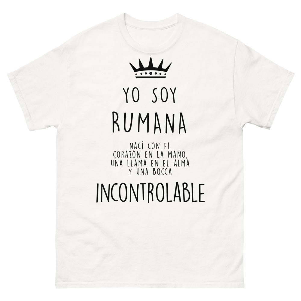 T-shirt Roumanie blanc - cœur en main, flamme intérieure
