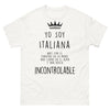 T-shirt Yo Soy Italiana blanc - cœur et fierté italienne