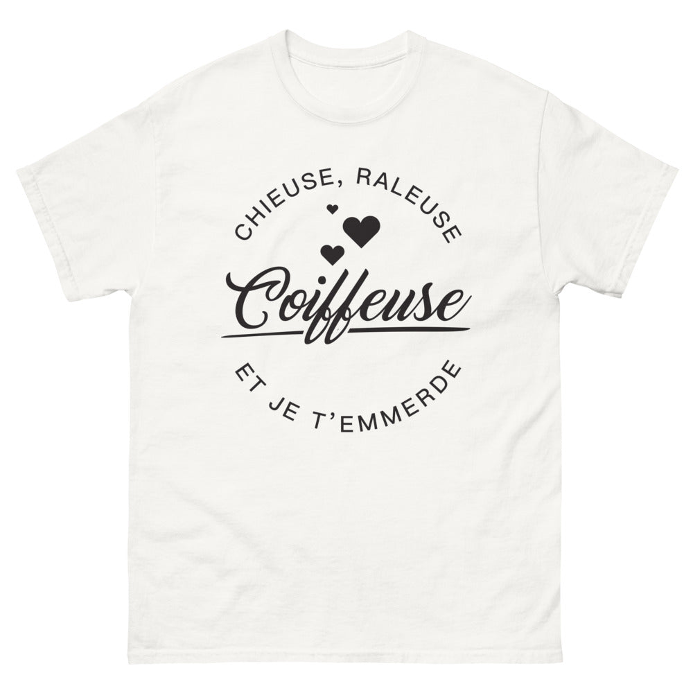 T-shirt Coiffeuse blanc - chieuse râleuse pro