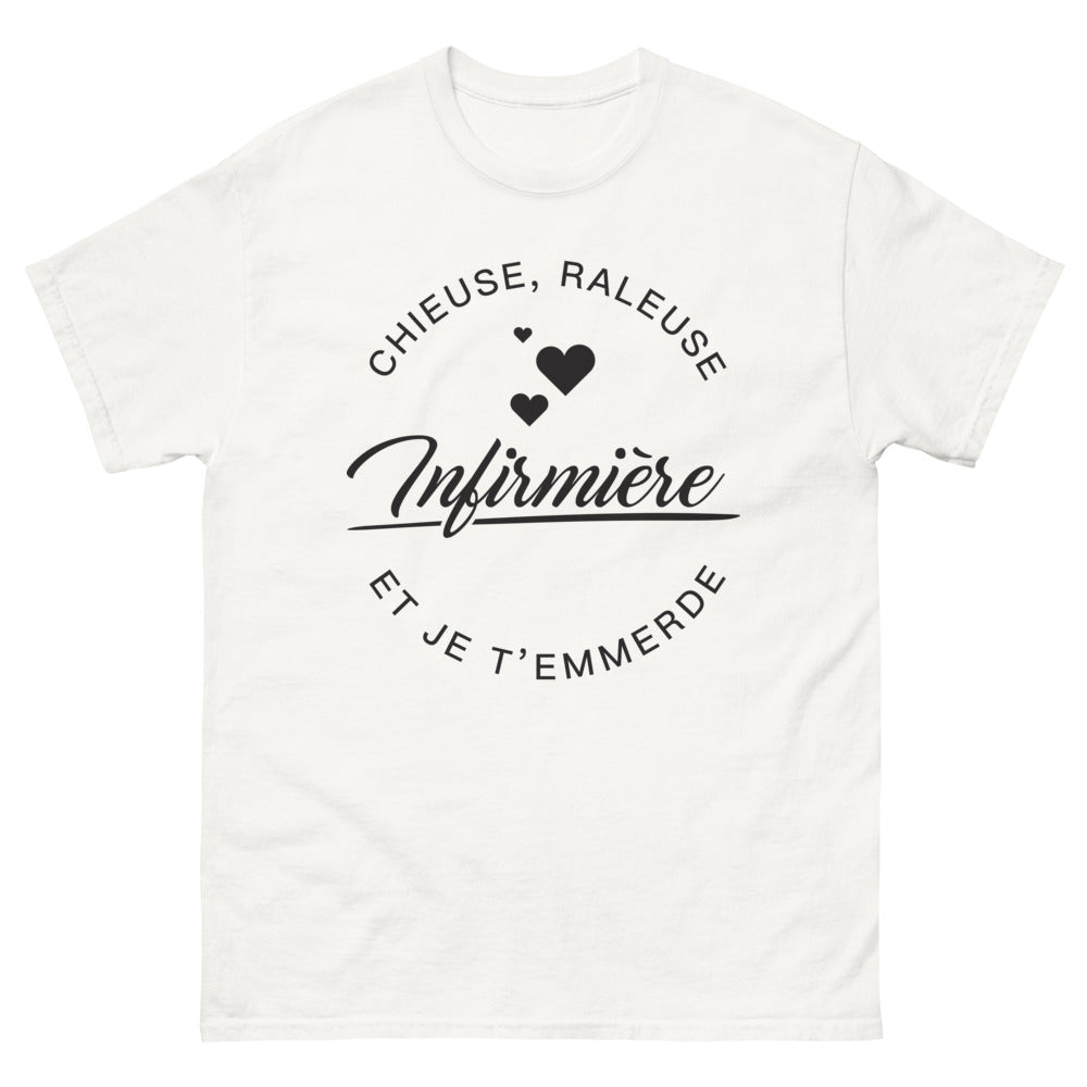 T-shirt infirmière blanc - chieuse râleuse
