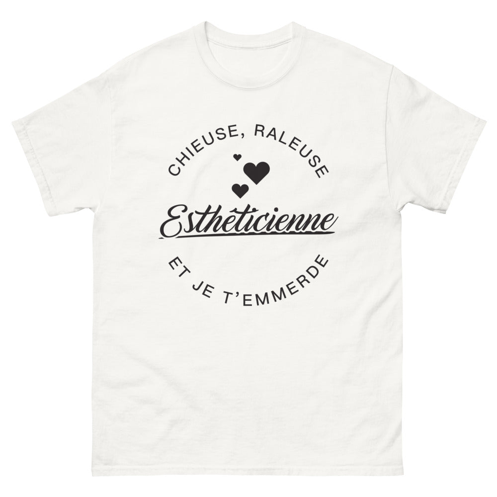T-shirt esthéticienne blanc - Chieuse râleuse et je t'emmerde