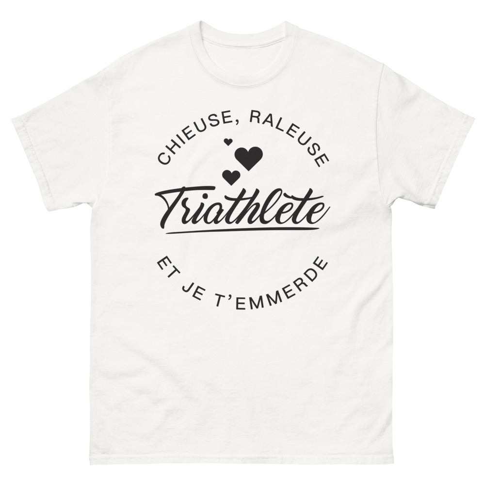 T-shirt triathlète blanc - chieuse, râleuse, triathlète