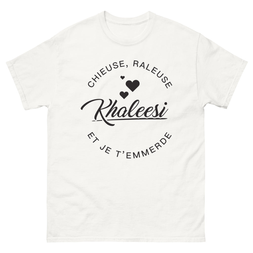 T-shirt Khaleesi blanc - chieuse râleuse, humour fantasy