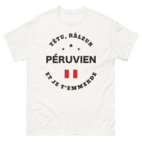 Thumbnail for T-shirt Péruvien blanc - Péruvien têtu et râleur