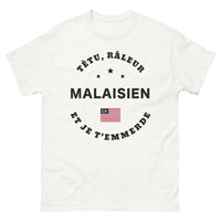 Thumbnail for T-shirt Malaisien blanc - Têtu râleur et je t'emmerde