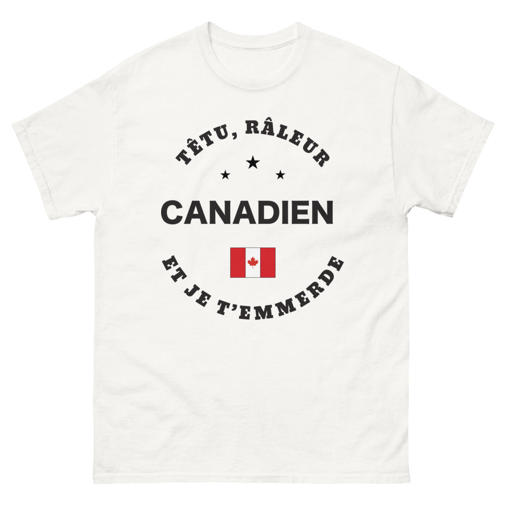 T-shirt Canadien blanc - Têtu et râleur