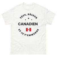 Thumbnail for T-shirt Canadien blanc - Têtu et râleur