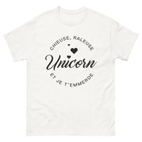 Thumbnail for T-shirt chieuse râleuse licorne blanc - fier d'être unique