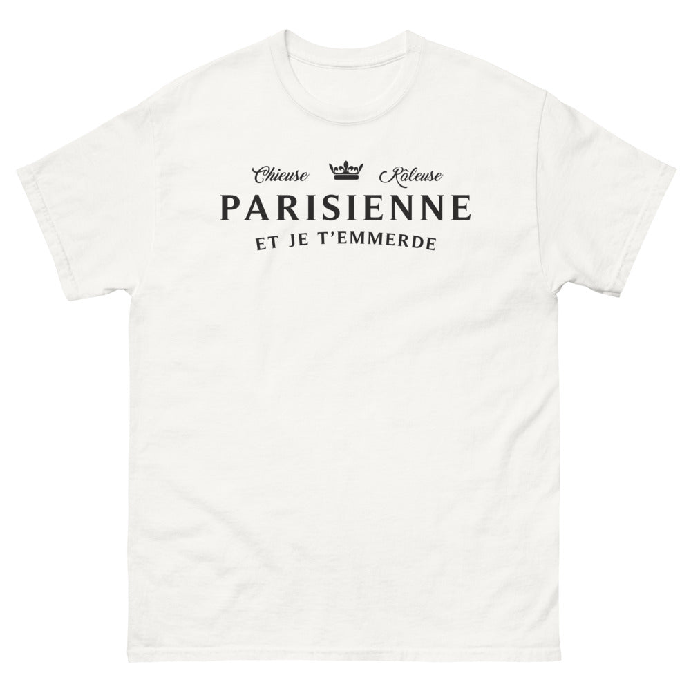 T-shirt Chieuse Parisienne blanc - chieuse parisienne et je t'emmerde