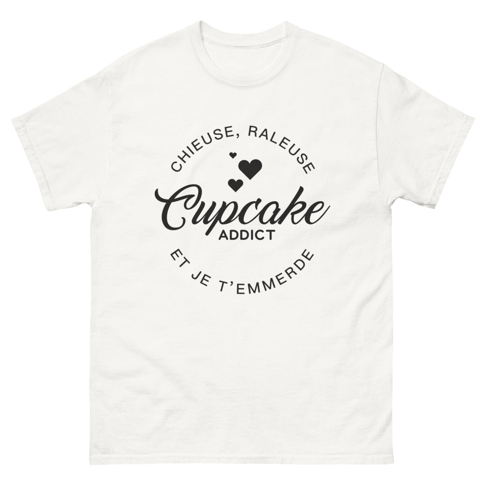 T-shirt Cupcake Addict blanc - chieuse râleuse
