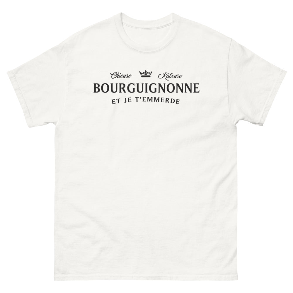 T-shirt bourguignonne blanc - chieuse râleuse