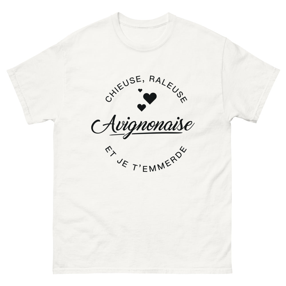 T-shirt Avignonaise blanc - Je t'emmerde