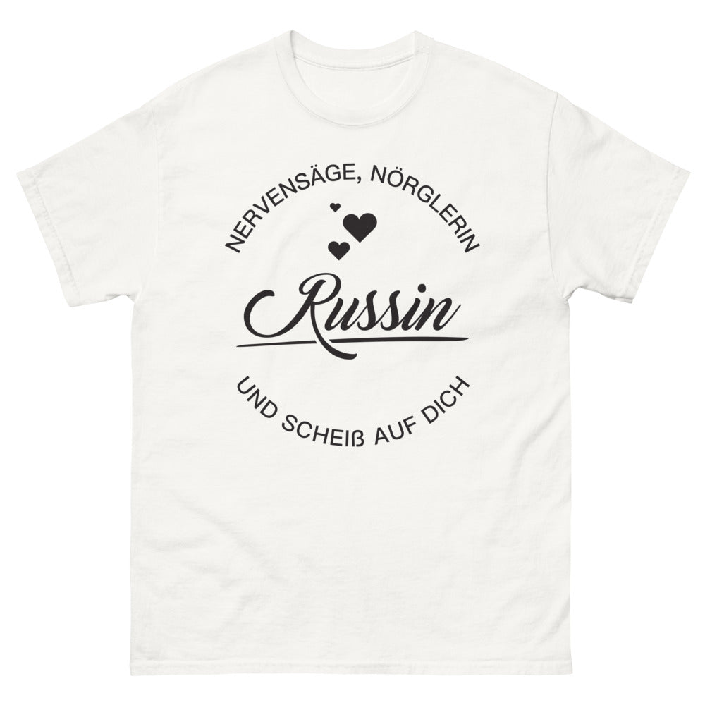 T-shirt Nörglerin Russin weiß - EISENISCHE HUMOR UND STOLZ