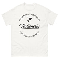 Thumbnail for Weiße Italienerin-T-Shirt - Nörglerin mit Charme
