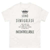 Thumbnail for T-shirt Sono Senegalese blanc - cuore in mano, fiamme italiche