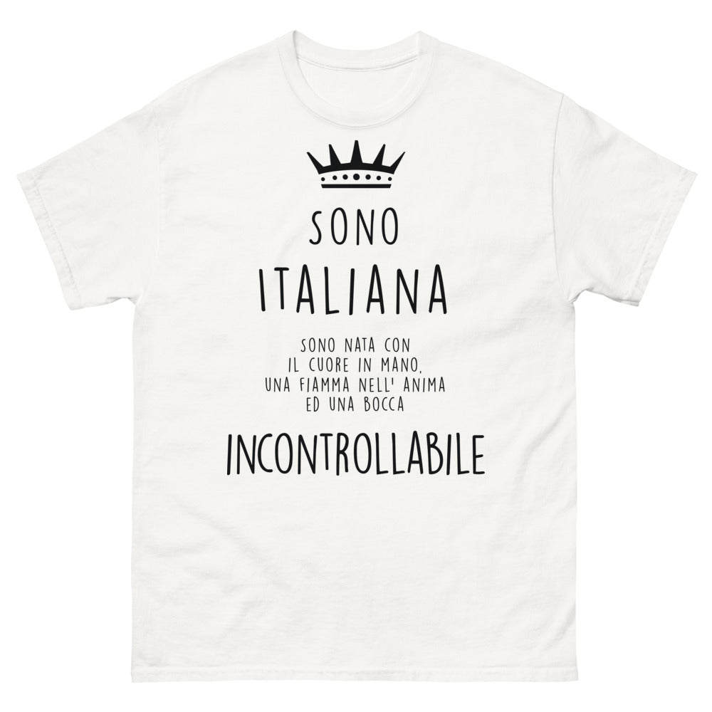 T-shirt Italiana blanc - cœur en main et fiamma nell'anima