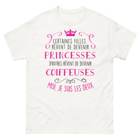 Thumbnail for T-shirt Coiffeuse et Princesse blanc - double rêve