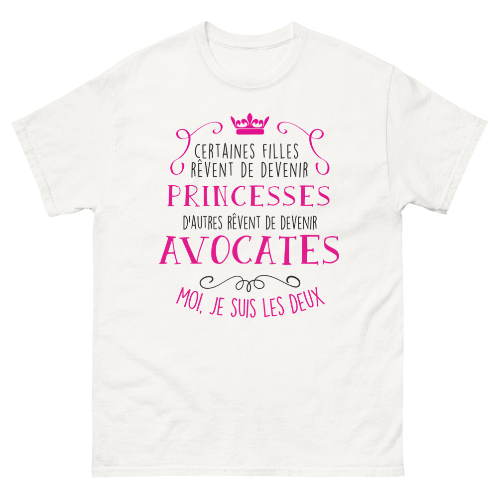 T-shirt princesse et avocate blanc - royauté et justice