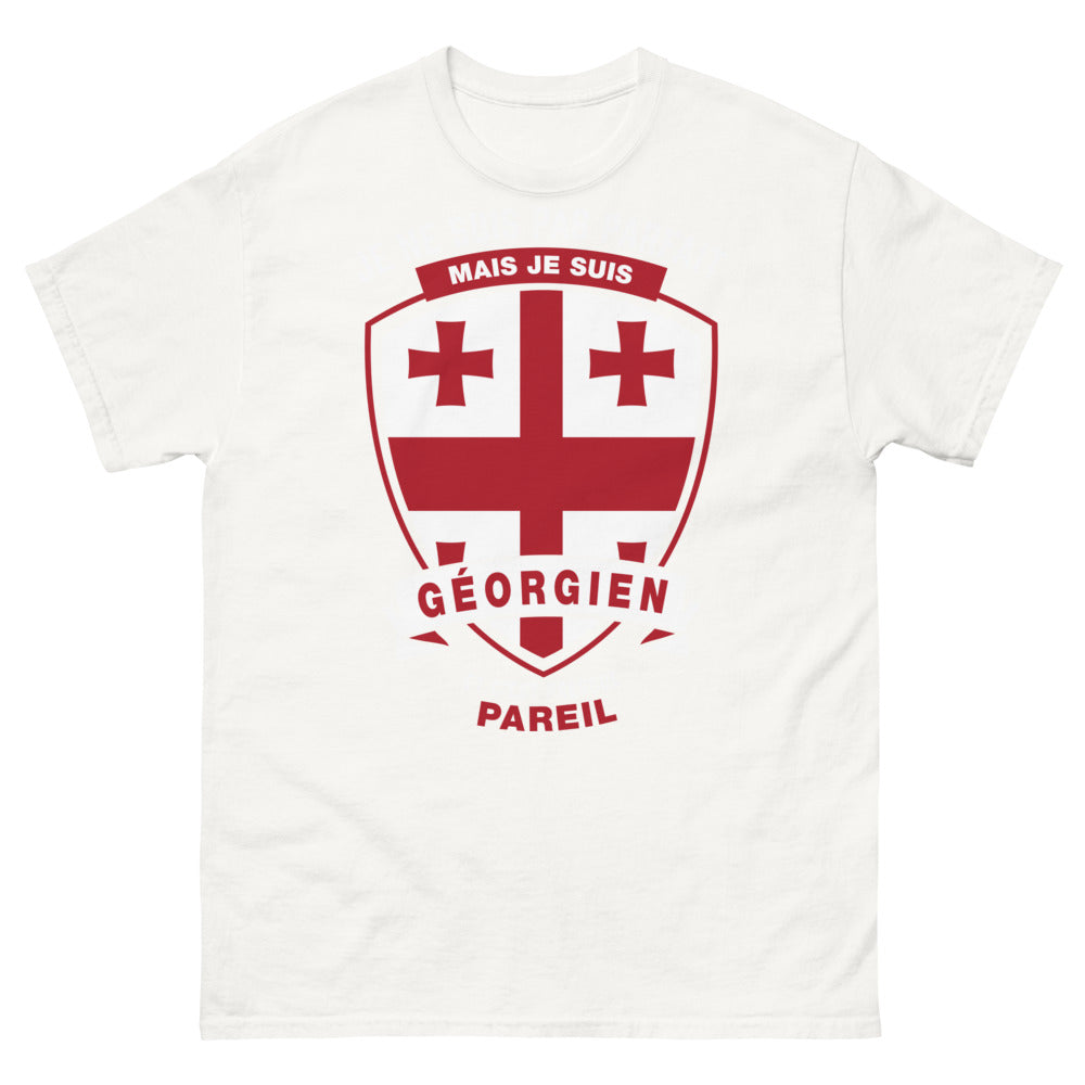 T-shirt Géorgien blanc - Je ne suis pas parfait mais je suis Géorgien