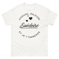 Thumbnail for T-shirt Suédoise blanc - rebelle et humour nordique