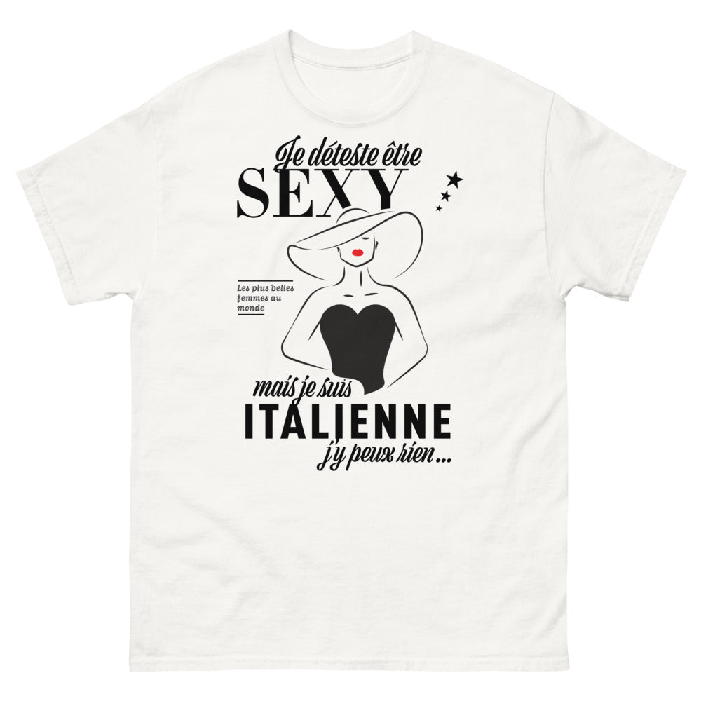 T-shirt Italie blanc - je déteste être sexy