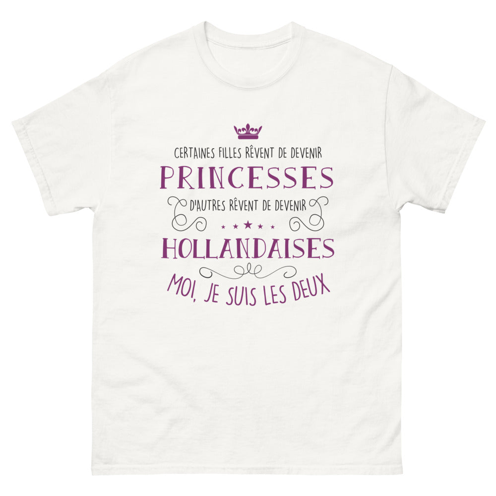 T-shirt Fille rêveuse et néerlandaise blanc - Certaines Filles rêvent de devenir princesses