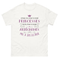 Thumbnail for T-shirt Ardèche blanc - Certaines filles rêvent de devenir princesses et ardéchoises