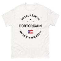 Thumbnail for T-shirt Portoricain blanc face - râleur et fier de ses origines