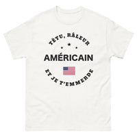 Thumbnail for T-shirt Américain râleur blanc - humour franc-parler