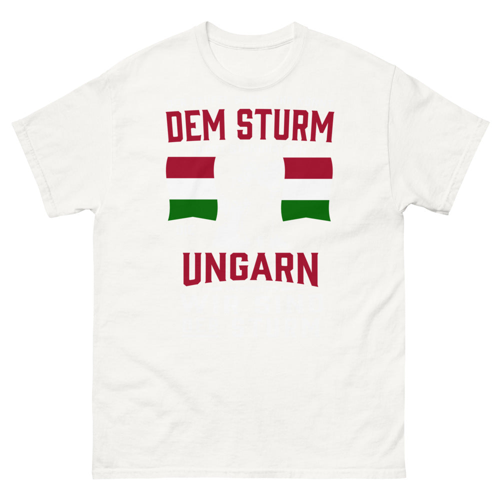 T-shirt Hongrie blanc - Die Ungarn Antworteten Wir Sind Der Sturm