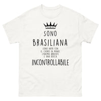 Thumbnail for T-Shirt Brasile bianca fronte - cuore in mano e bocca incontrollabile