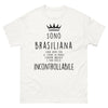 T-Shirt Brasile bianca fronte - cuore in mano e bocca incontrollabile