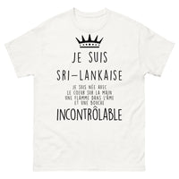 Thumbnail for T-shirt Sri-Lankaise blanc - Coeur sur la main, bouche incontrôlable