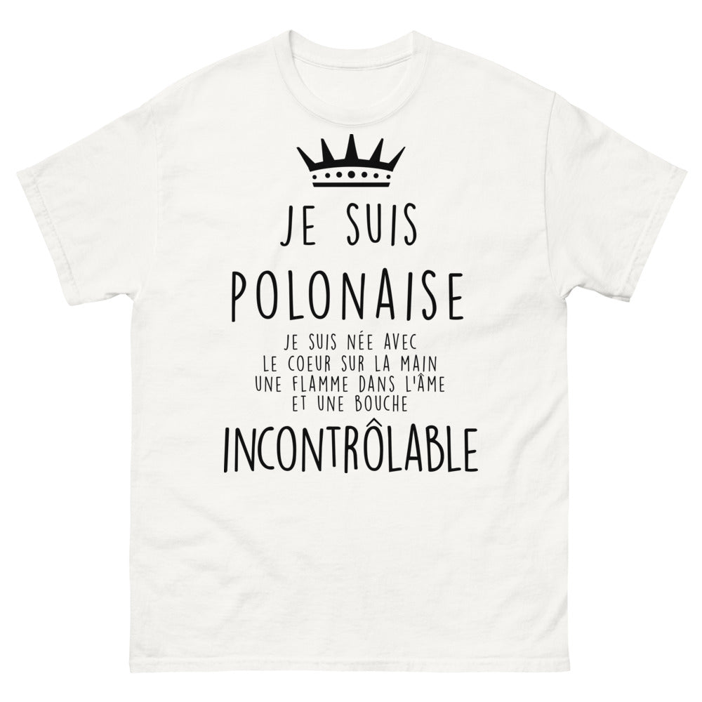 T-shirt Pologne blanc - cœur sur la main